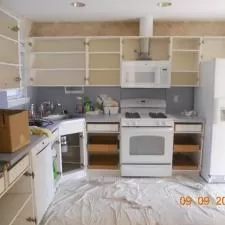 Refinishing Kitchen Cabinets & Epoxy Floor Coating on Garage Floor in Parsippany, NJ